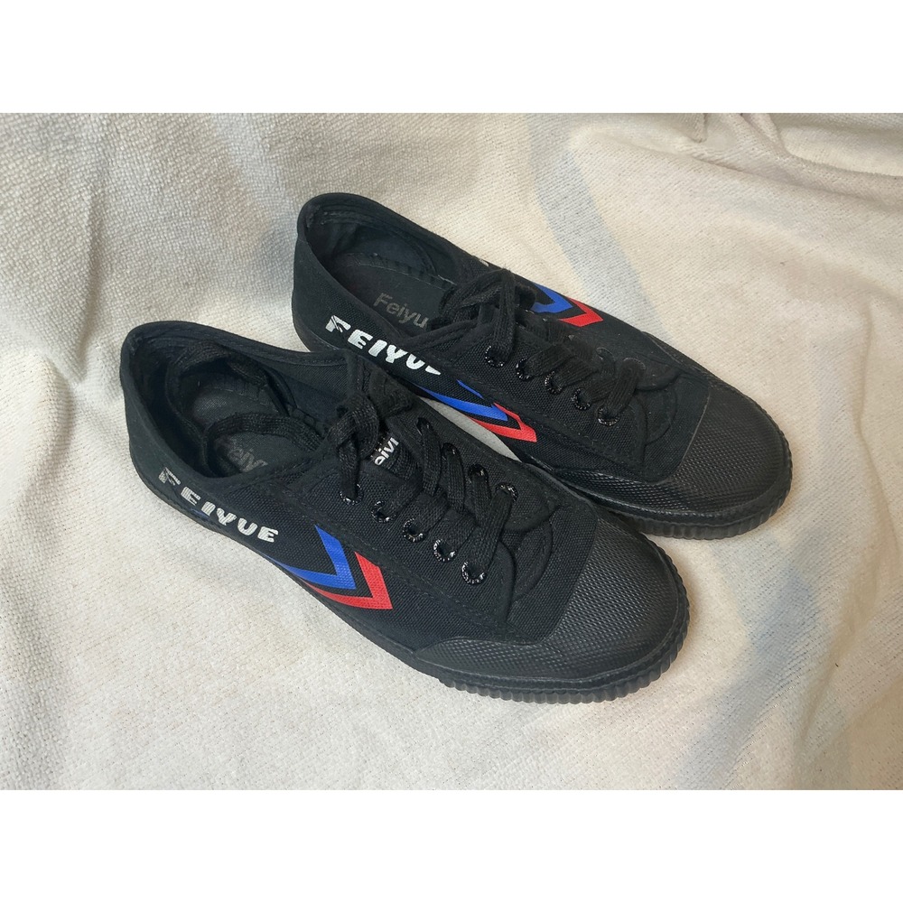 Feiyue 1920 Lo Black Canvas Sneakers Womens 7W Mens 5 Martial Arts Shoes